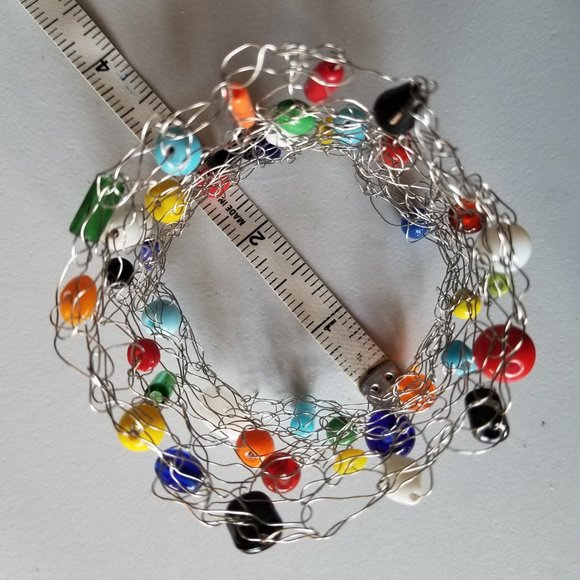 Hand knit beaded bracelet - Picture 7 of 7